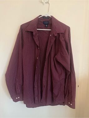 Charter Club Men's Burgundy Check Shirt Jacket